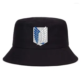 Beret Attack na Titan Bucket Hat Adult Summer Solid Reversible Fisherman Cap Unisex Sun Visor Panama Autumn Bob