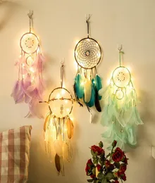 4 kolory Catcher Dream Net Ins LED Light Light DIY Style Indian Wind Thing with Shine Light Party Wedding Wedding Room Dekoracja 2048144