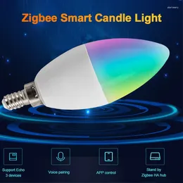 Smart Home Control 5W Candle Bulb Tuya Voice E12 E14 يعمل مع Alexa LED 3.0 RGBCW
