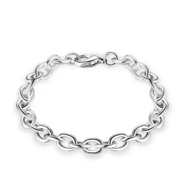 Fashion Classic Casual 925S Sterling Silver Link Chain Armelets Pärlade Bangle Luxury Brand Designer unisex Womens Men armband manschett smycken bröllopsfest gåva