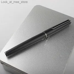 Fontänpennor Fountain Pens Jinhao 95 Black Metal Fountain Pen Titanium Black F NIB Vacker textur Utmärkt skrivande gåva för Business Office Q240314