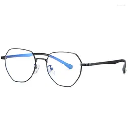 Sunglasses Frames OEYEYEO Blue Light Proof Men's Multilateral Literary And Art Eyeglasses Frame Women's Metal Computer Glasses 2117