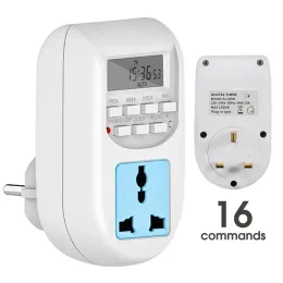 Temporizadores Digital Infinito Repetição Ciclo Timer Plug para Tomada Elétrica 24 Horas Programável Interruptor de Alimentação Bomba de Controle de Irrigação