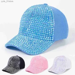Бейсбольные кепки для женщин с бриллиантовой инкрустацией C Rhinestone Baseball C Женские регулируемые повседневные уличные модные уличные шляпы Шляпа для танцев Джаз Хип-хоп Hat L240314