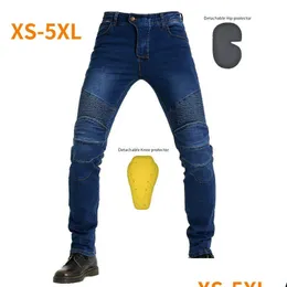 Vestuário de motocicleta 2023 homens calças spandex jeans proteção equipamento equitação touring preto calças de moto azul motocross moto passeio gota ot8p6
