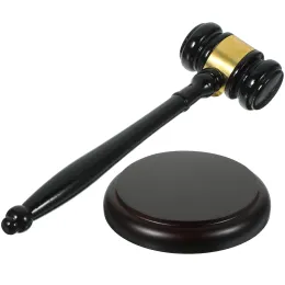 Sculptures Auction Hammer Sale Gavel Judge Props Solid Wood Accessory Base Wooden Ornament