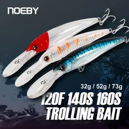 Noeby 120mm flytande 140mm 160mm långsam sjunkande minnow fiske lockar konstgjorda betet trolling wobblers hav vinter fiske lock 240312