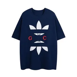 Summer Men T Shirt Designer Tshirts Gu CC Mens Womens Fashion Clover Letter Print Graphic Tee Loose Round Neck Kort ärm Bomullstoppar 699 336