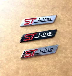 Metal Stline ST Line Car Emblem Badge Auto Decal 3D Sticker Emblem för Focus St Mondeo Chrome Matt Silver Black9233880