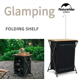 Furnishings Naturehike Outdoor Storage Shelf Multifunctional Foldable Kitchen Shelf Portable Wild Camping Storage Rack Picnic Cookware Table