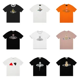 Designer-Damen-T-Shirts mit Saturn-Graffiti-Print, lockeres, kurzärmeliges T-Shirt