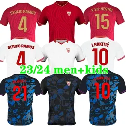 Seville Fc 2023 2024 Sevillas Soccer Jerseys L.OCAMPOS SUSO JONG Maillot GUDELJ K.REKIK TECATITO MUNIR RAFA Men Kids Kit 23 24 Football Shirt Home Away