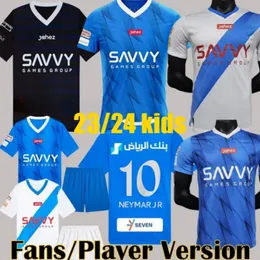 NEYMAR JR 2023 2024 Al Hilal Saud Saudi Soccer Jerseys Home Away Player Fans Version MALCOM NEVES SERGEJ VIETTO KOULIBALY LGHALO KANNO Men Top Kids Kit Football Shirts