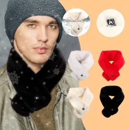 Halsdukar vinterelektrisk uppvärmd halsduk USB uppladdningsbar värmekontroll sammet sjal kvinnor män mjuk nacke tjock varm värme pad332q