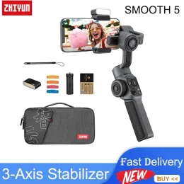 Heads Zhiyun Smooth 5 Professional 3axis El Taşınağı Gimbal Stabilizer Akıllı Telefon İPhone 13 Pro MAX 12 11 XS Android Cep Telefonu