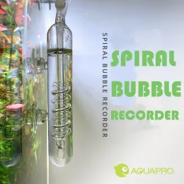 Utrustning Aquarium Spiral Bubble Recorder Diffusor Counter Glas kol Dioxid CO2 Atomizer Ada Style Water Fish Tank Plant System PET