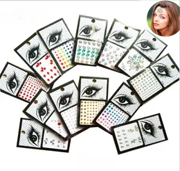 Diamond Crystal Sticker Eyes Tattoo With Glue Temporary Glitter Face Eyeshadow Stickers DIY Makeup Nail Art Rhinestone Decor3698663