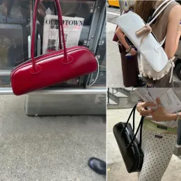 Korean Niche Design Method Stick Bag for Women 2024 New Rectangular Shoulder Bag with Large Capacity Cowhide Underarm Bag