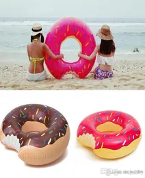 Yaz Su Oyuncak 36 inç Gigantic Donut Yüzme Şamandıra Şişme Yüzme Halkası Yetişkin Havuz Şamandıraları 2 Renkler2081917
