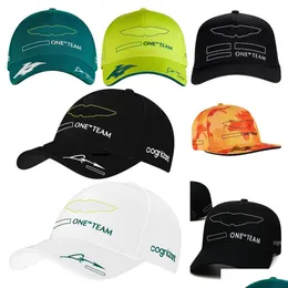 ملابس نارية 2023 New F1 Driver Cap Forma 1 Racing Team Baseball Green Mens Womens Fashion Caps Caps Brand Sun Hat Otejz