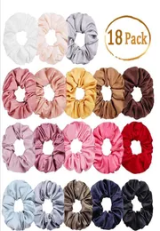 Satin Solid Hair Scrunchies Women Elastic Hair Bands Stretchy Scrunchie Girls Headwear Silkesy Loop Ponyil Holder 30 Colors6458686