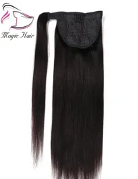 Evermagic Ponytail Human Hair Remy Straight European Ponytail Hairstyle 100G 100 자연 헤어 클립 내 익스텐션 6897728