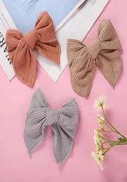 Hair Accessories 24 PcsLot 5 Inch Sailor Bow Clips For Girls Ribbed Fable Handtied Fabric Hairpins1216596