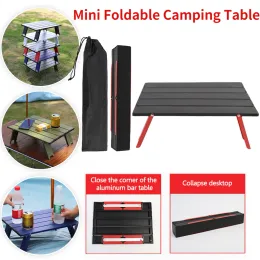 Mobiliário de acampamento mini mesa dobrável portátil para piquenique ao ar livre churrasco passeios talheres ultra leve dobrável mesa cama do computador