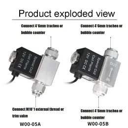 수족관 ZRDR 수족관 CO2 솔레노이드 밸브 CO2 조절기 제어 제어 어항 CO2 장비 AC100240V CO2 솔레노이드 밸브