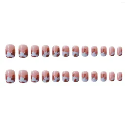 Unhas postiças 24 unidades de unhas leopardo azul e rosa para mulheres meninas