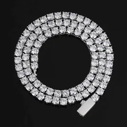 Chaopai Spring Buckle Tennis Chain Zircon Single Row Diamond Hip Hop Men's Necklace Jewelry