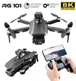 Drone inteligente Uav RG101 MAX GPS 8K Profissional Câmera Dupla HD FPV 3Km Pografia Aérea Brushless Motor Dobrável Quadcopter Toy8502171