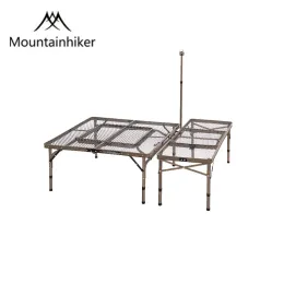 Arredamento Mountainhiker Tavolo combinato pieghevole per esterni Tavolo tondo staccabile Tavolo da campeggio Barbecue portatile Tavolo da cucina in ferro