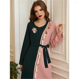 Etniska kläder marockanska kaftan tofs muslimska kvinnor abaya islamiska saudi arabiska mantel dubai kaftan eid ramadan jalabiya vestidos