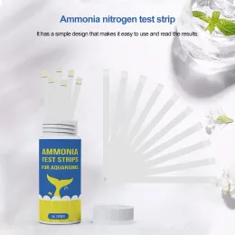 Teste de 50 peças de papel de teste de nitrogênio de amônia tiras de teste de qualidade de água precisas profissional rápido para aquários lagoas