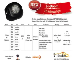 H8 Hideaway Metal Flange 8 pcs 3W LED Duplex mode Available 2 color combo 32 flashing patterns Standard one inch Hideaway li6821289