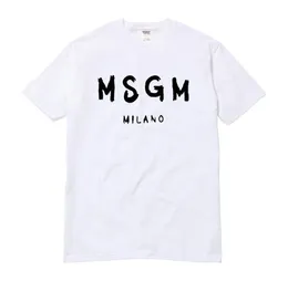 カップル全体の高品質のメンウェンMSGM Tシャツ夏のブランドレタープリントトップスTEEカジュアルコットンショートスリーブOneck TSHIRT1980937