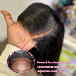 ارتداء Go Glueless Wig 34 بوصة عظم مستقيم 13x4 HD الدانتيل الشسكان الأمامي شعر الإنسان مسبقًا 360