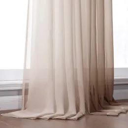 カーテンbileehomeソリッドカラーチュールリビングルームのための薄い窓のカーテン