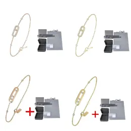 2024 925 Sterling Silver Charm Bracelets Luksusowa marka MES Uno Series Move Classique Pary 3 Diamentowe gładkie bransoletka dla kobiet Designer Biżuteria z pudełkiem