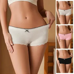 Women's Panties Solid Cotton Crotch Seamless Boyshorts Women Underwear Breathable Intimate Safety Low Waist Briefs Ladies Soft Boxer