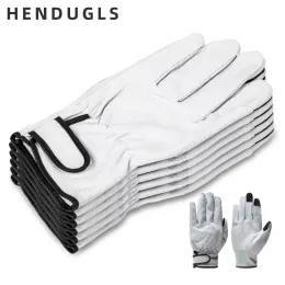 Handschuhe Hendugls Sicherheitshandschuhe natürliche Lederschweißungen Wearresistante Sicherheitshandschuhe für Arbeiter Lederarbeit Handschuh 5pairs 321