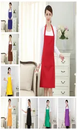 Avental de cozinha para cozimento, cor sólida, avental de cozinha, restaurante, para mulheres, casa, sem mangas, 10 cores, totalmente personalizável 4087997