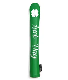 Couro PU verde Lucky Clover Golf Headcover Alinhamento Stick Covers Holder Club Protector6516182