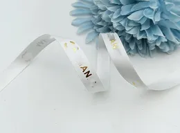 Qualität Big Brand Logo Schleife Schmuck Diy Gurtband Blumen Geschenkbox Verpackung Klebeband Schnürsenkel 1,0 cm