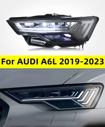 アウディA6L 20 19-2023 C8 LED DRLフロントダイナミックターンライトヘッドランプオートアセンブリのマトリックスヘッドライト