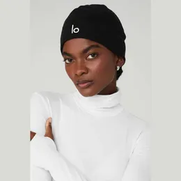 Lu Align Lemon Cashmere Yoga of A Brand Performance Fleece Beanie Outdoor Warm Cycling Running Ear Protection Sports Cap Gym Jogger Sports
