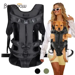 Benepaw Dog Backpack 조정 가능한 애완 동물 S 전면 핸즈프리 안전 강아지 여행 가방 작은 중간 개 240312