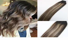 100 Gram Renkli 2327 Sarışın Vurgu Ombre Saç Balayage Cilt Atkısı Sakatsız Brezilyalı Bakire Saç Uzantıları Bant Exte5311205