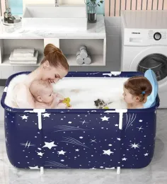 Banheiras portátil adulto dobrável banheira banho balde bidé corpo crianças grande capacidade manter quente e frio dobrável banheira spa banheira barril